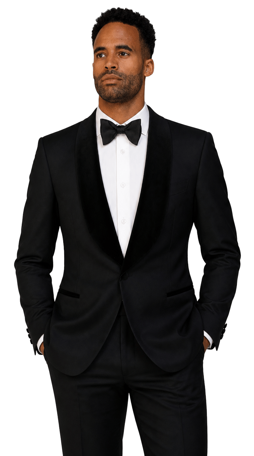 Black Dotted Textured Tuxedo