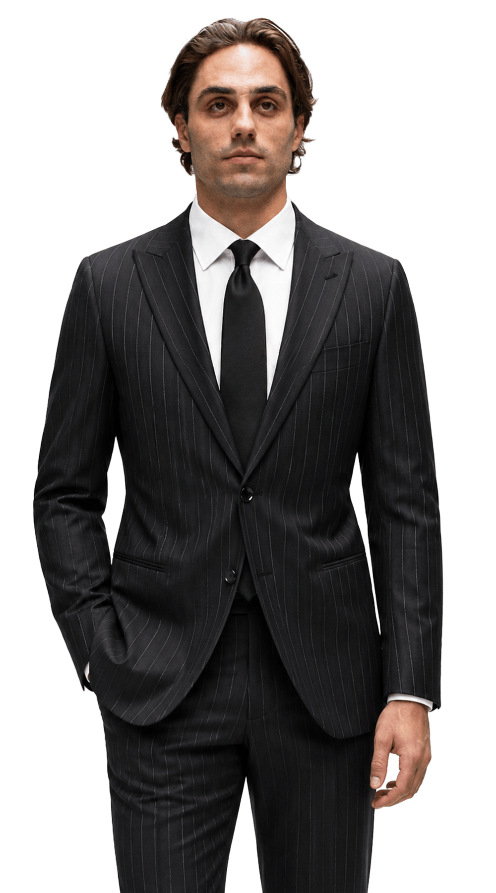 Black Pinstripe Wool Suit Black Pinstripe Wool Suit