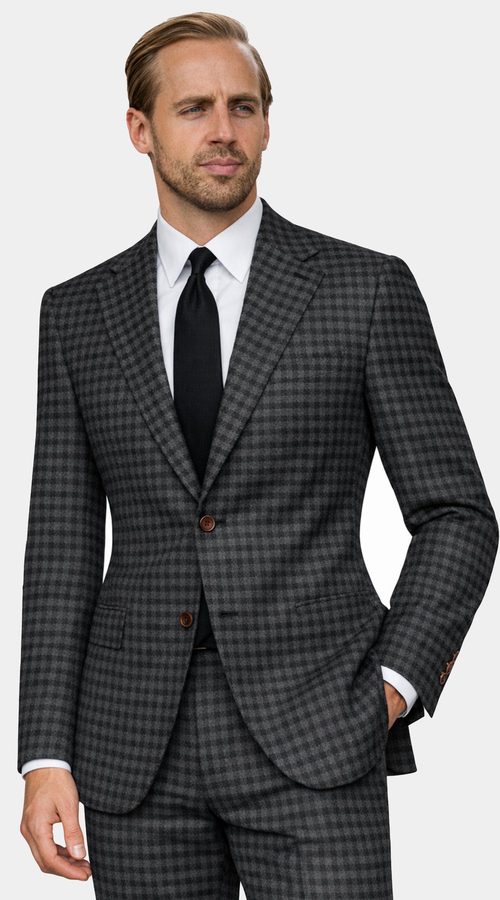 Black Gingham Check Windsor Suit