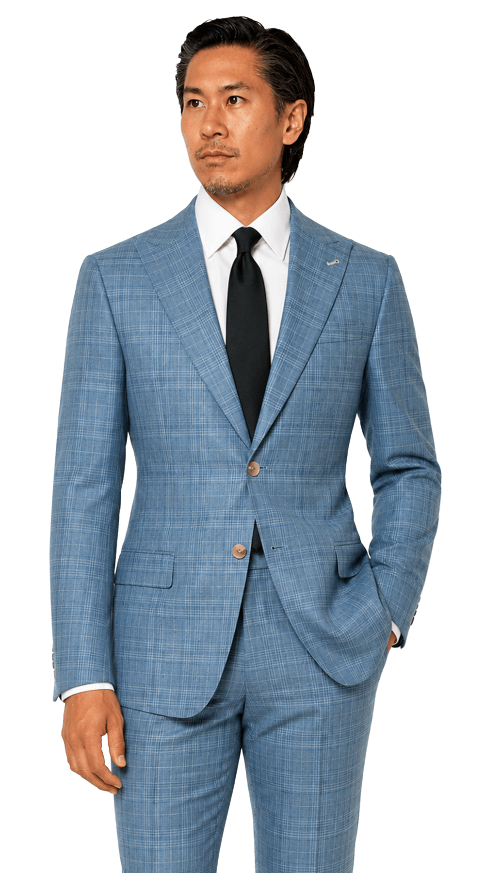 Blue Glen Plaid Wool Suit