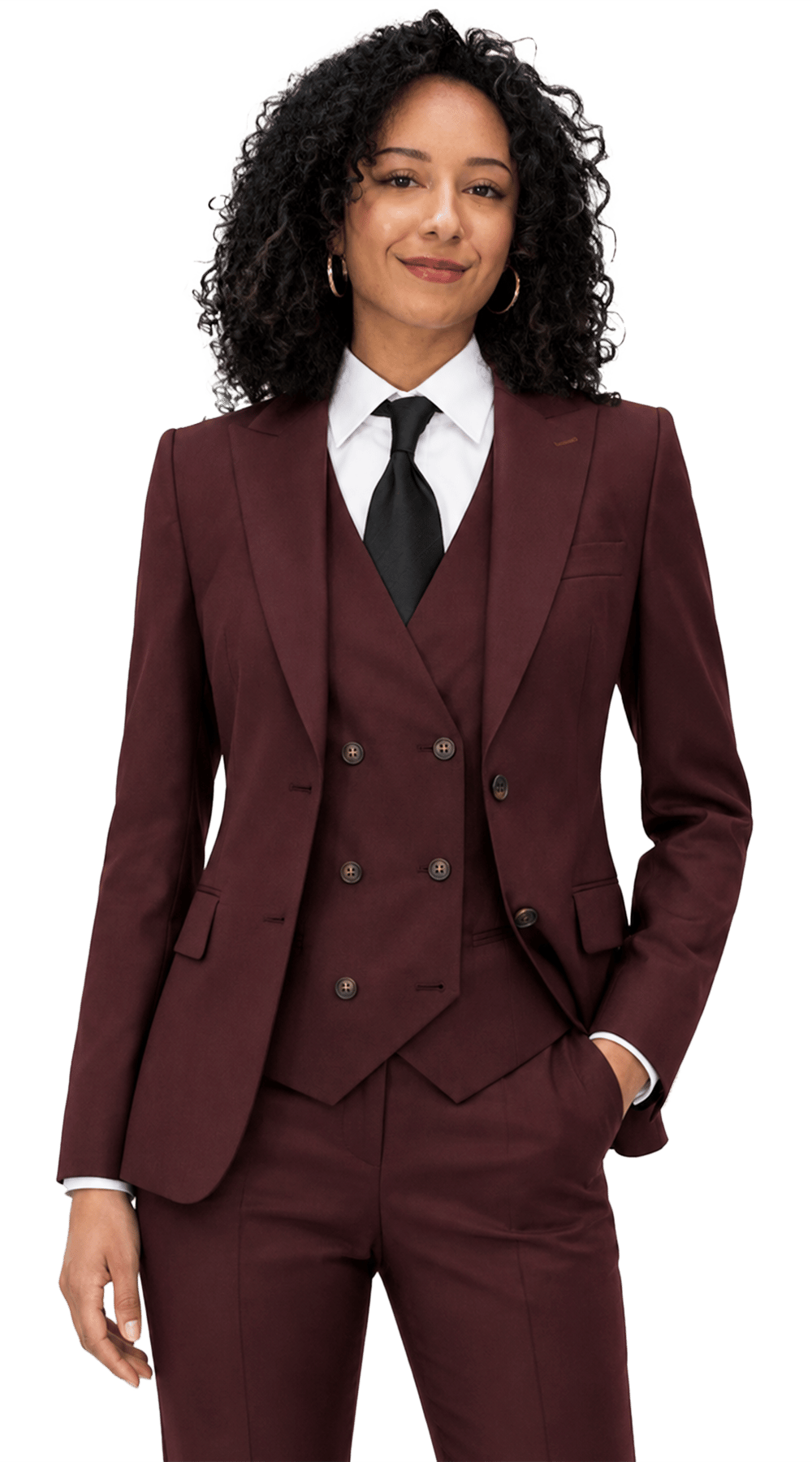 Burgundy Wool Three-Piece Suit Burgundy Wool Three-Piece Suit