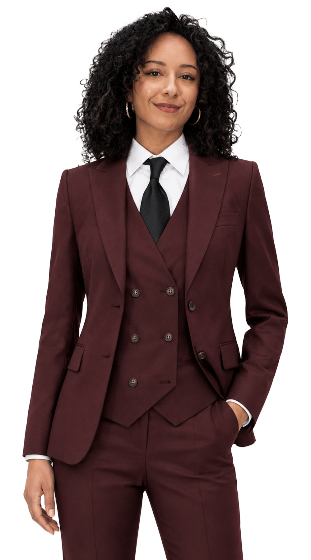 Burgundy Wool Three-Piece Suit Burgundy Wool Three-Piece Suit