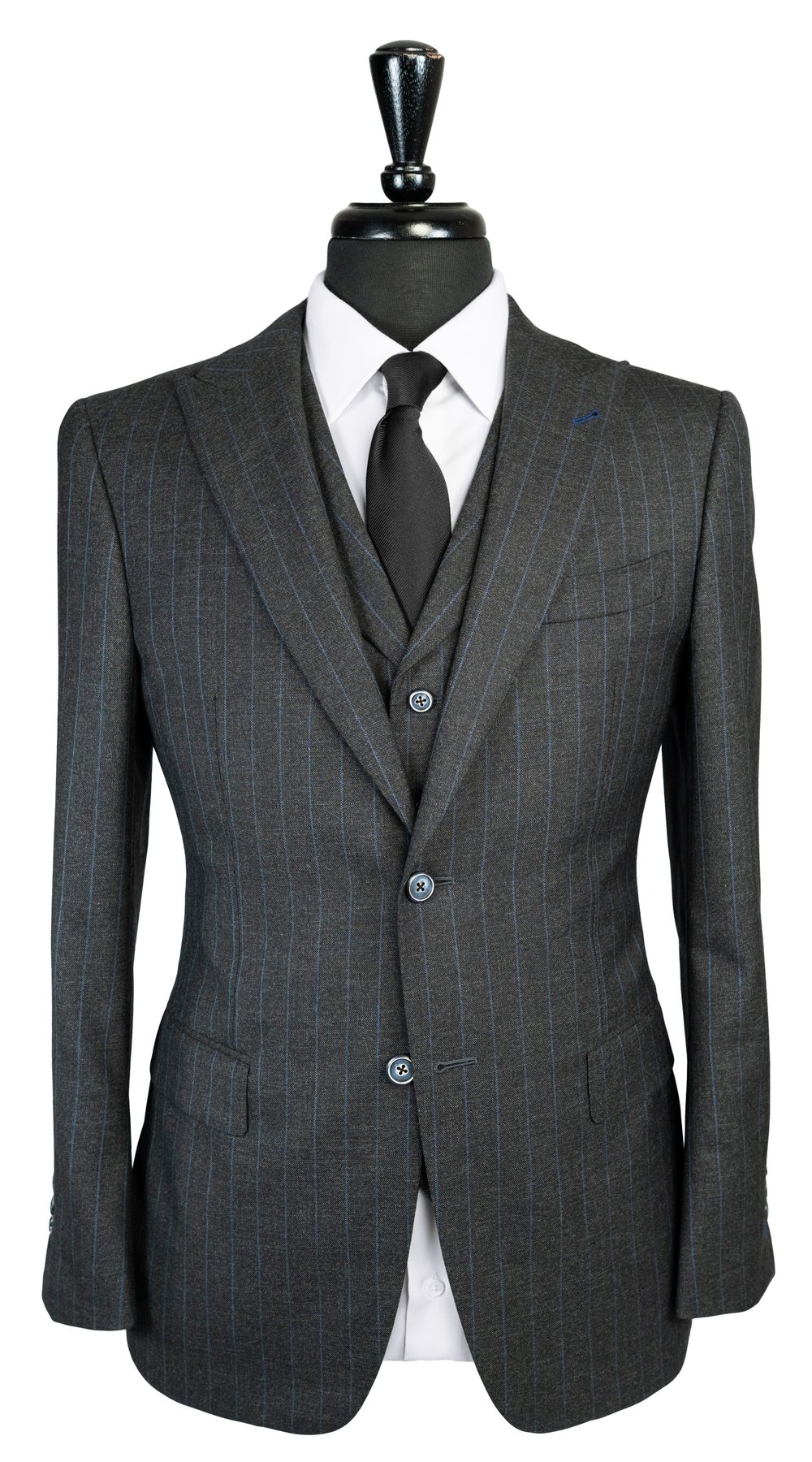 Charcoal Blue Pinstripe Suit Charcoal Blue Pinstripe Suit