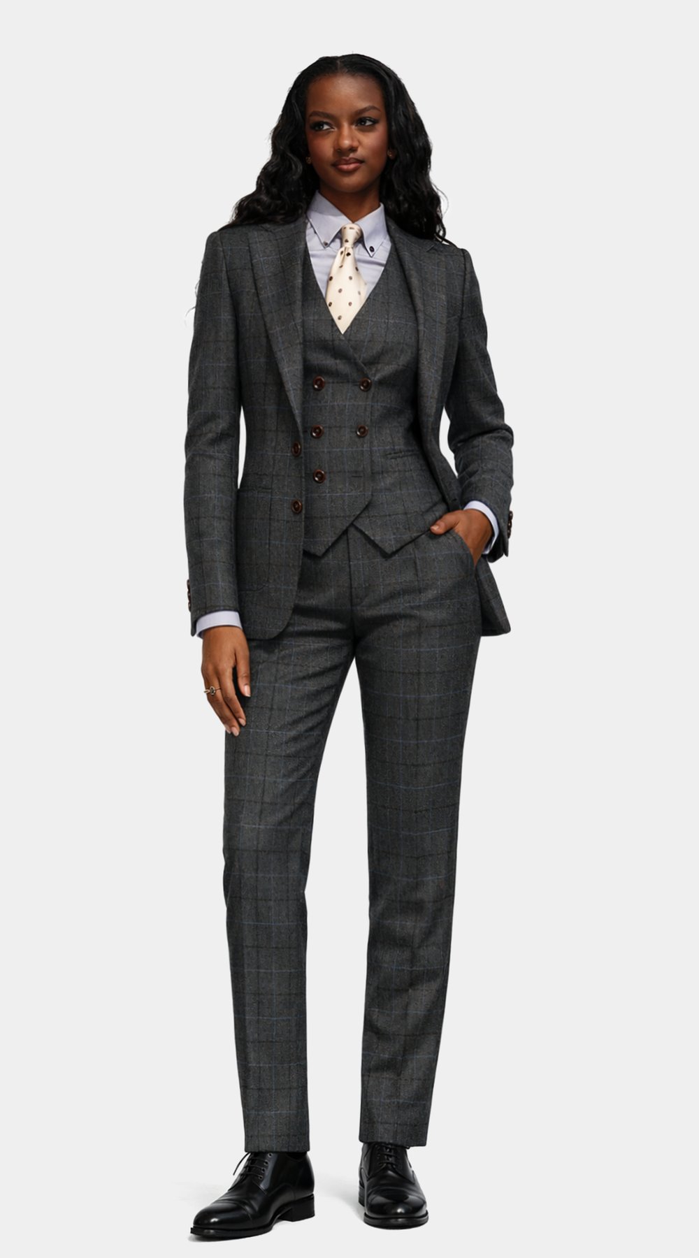 Charcoal Blue Windowpane Suit