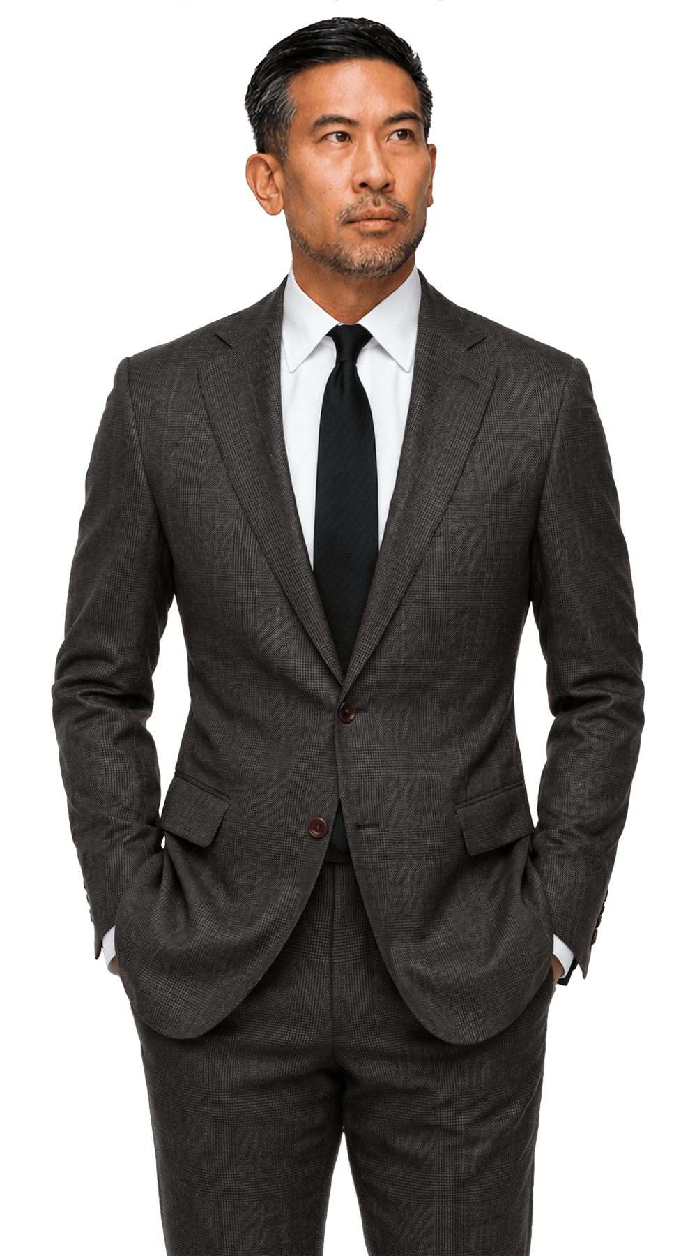 Charcoal Brown Glen Plaid Suit