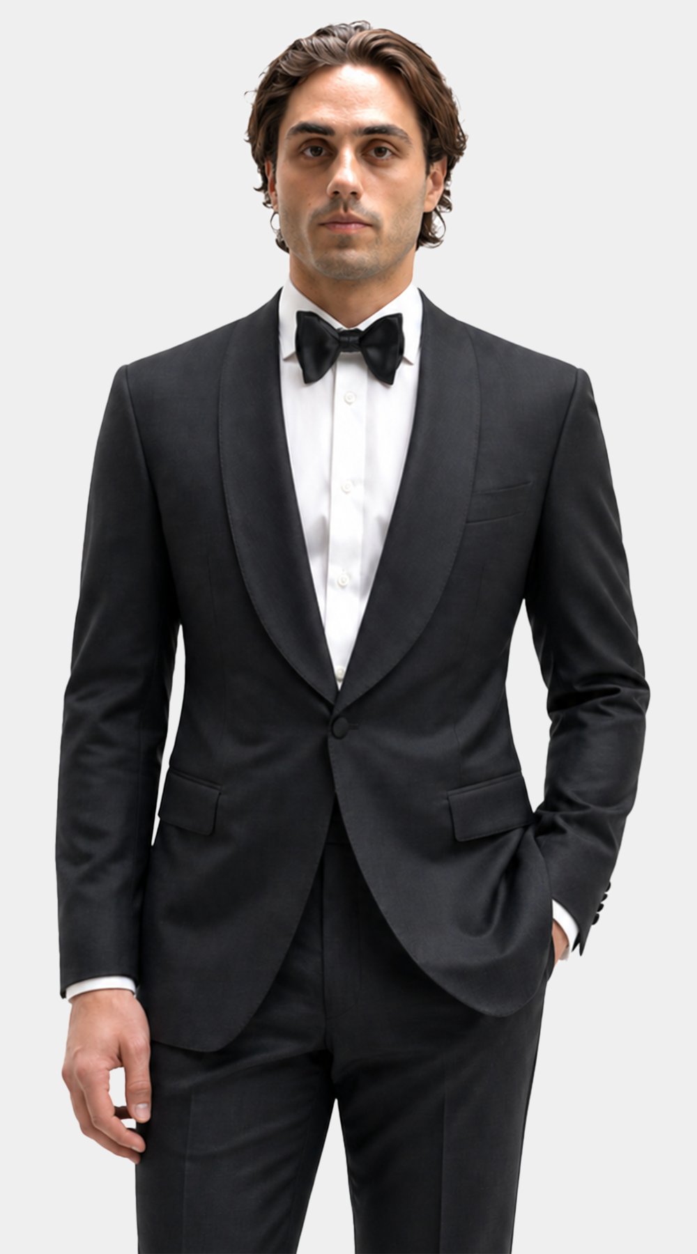 Classic Charcoal Shawl Suit