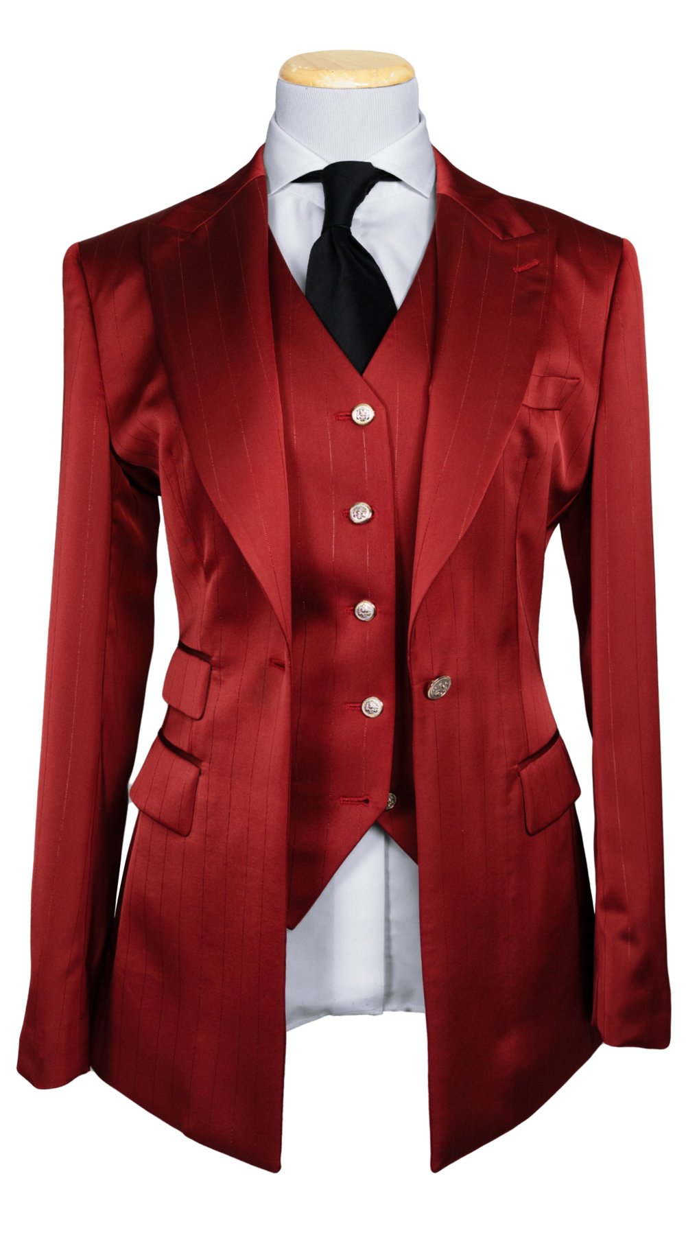 Crimson Red Pinstripe Suit 