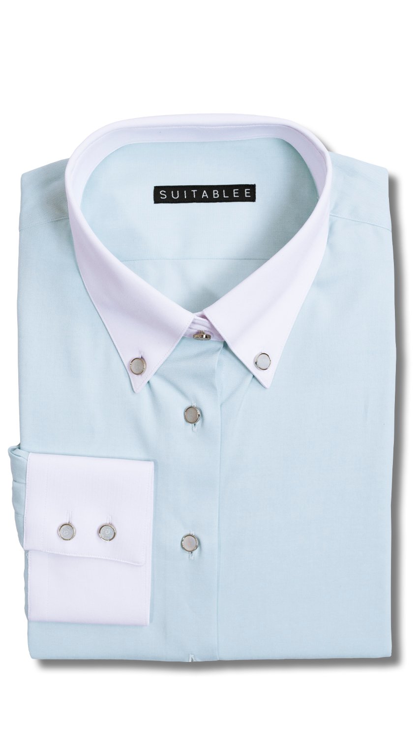 Ice Blue Contrast Dress Shirt Ice Blue Contrast Dress Shirt