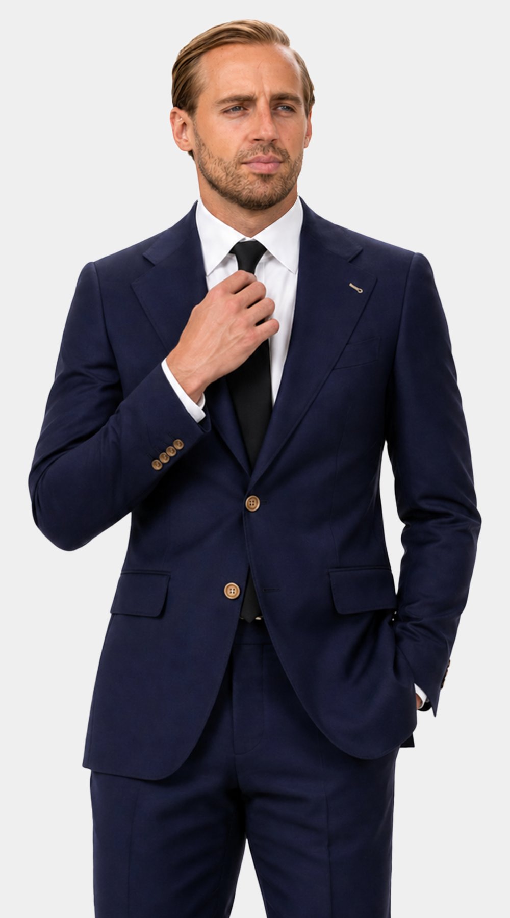 Dark Blue Twill Wool Suit