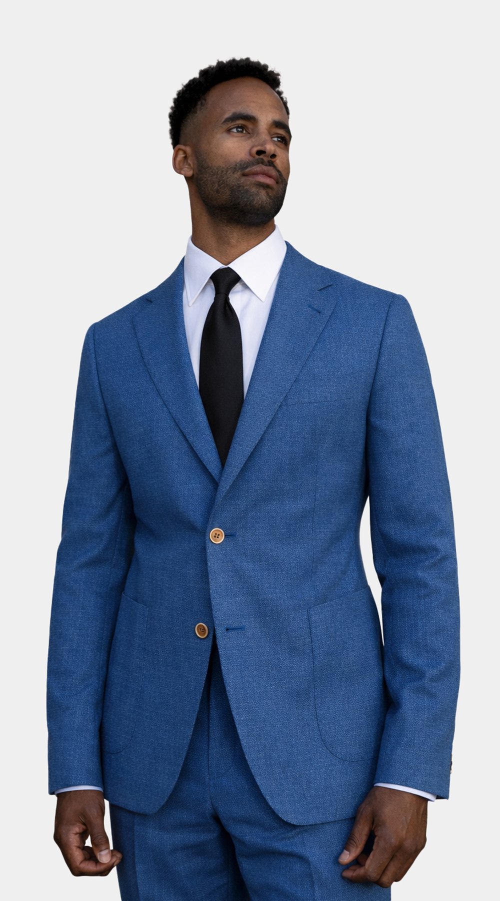 Complet Laine Hopsack Bleu Denim