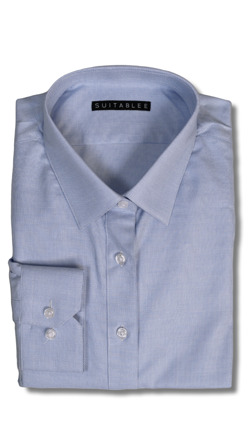 Blue Basketweave Dress Shirt Blue Basketweave Dress Shirt