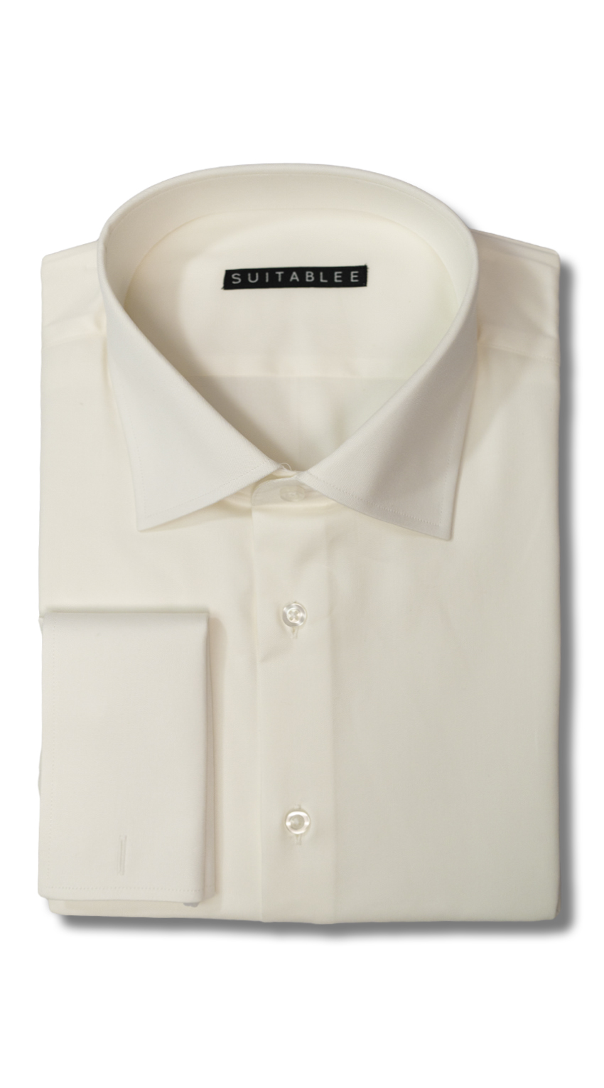 Ivory Solid Dress Shirt Ivory Solid Dress Shirt