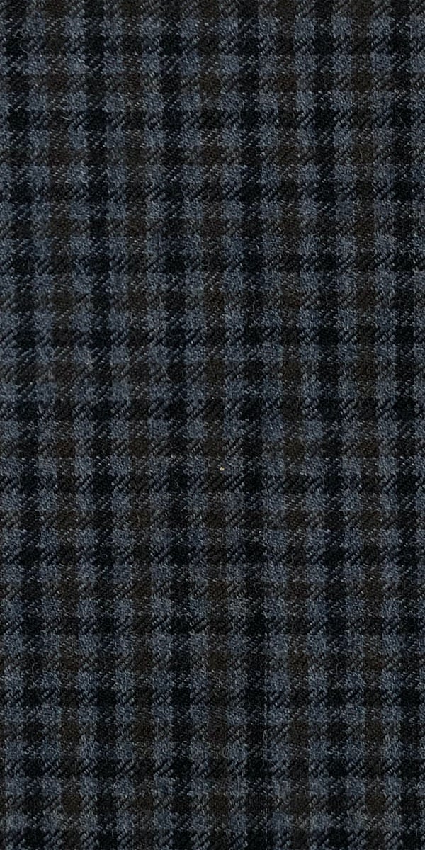 Navy Blue Brown Gingham Wool Suit Navy Blue Brown Gingham Wool Suit