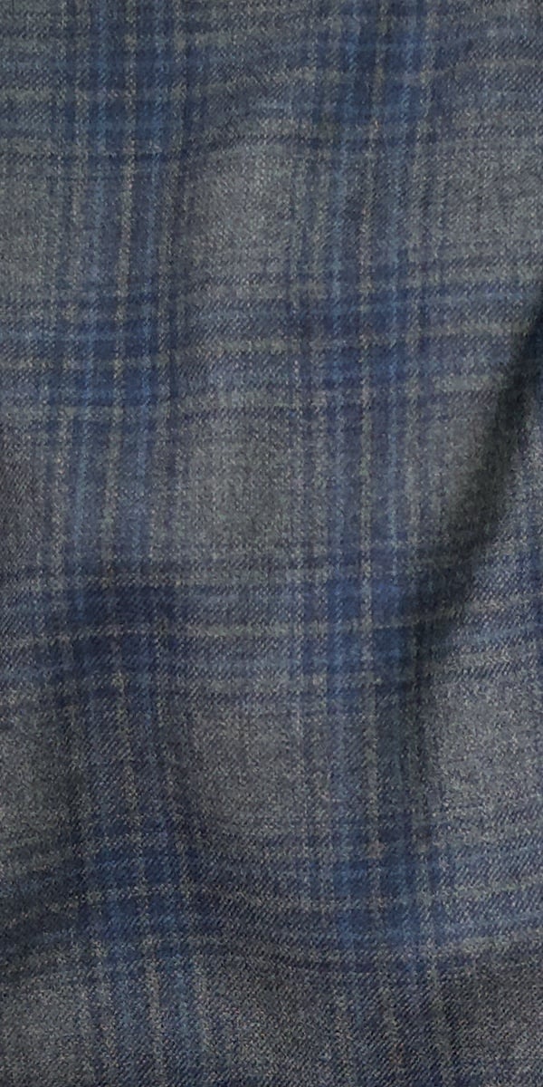 Grey with Blue Plaid Suit Grey with Blue Plaid Suit