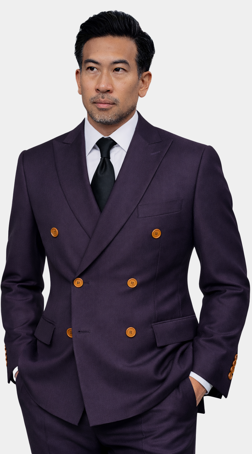 Eggplant Double-Breasted Suit 