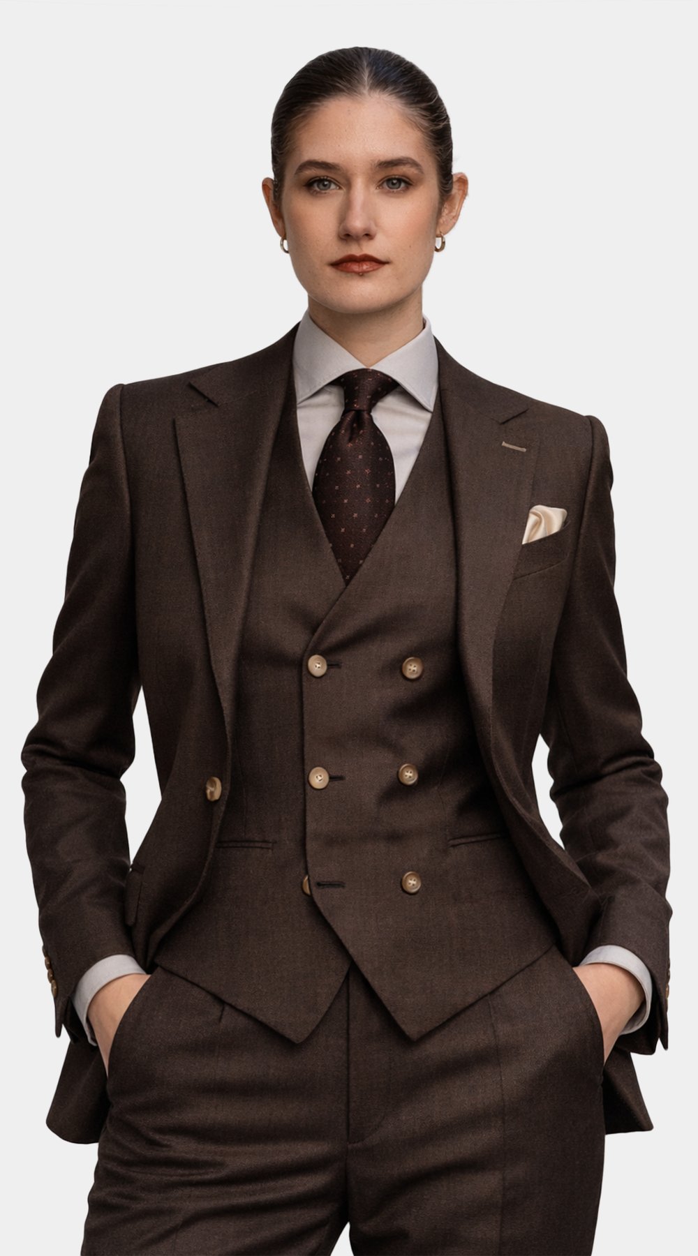 Complet Laine Espresso Brun Complet Laine Espresso Brun