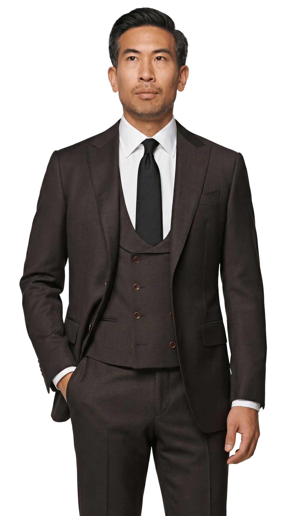 Espresso Glen Plaid Three-Piece Suit Espresso Glen Plaid Three-Piece Suit