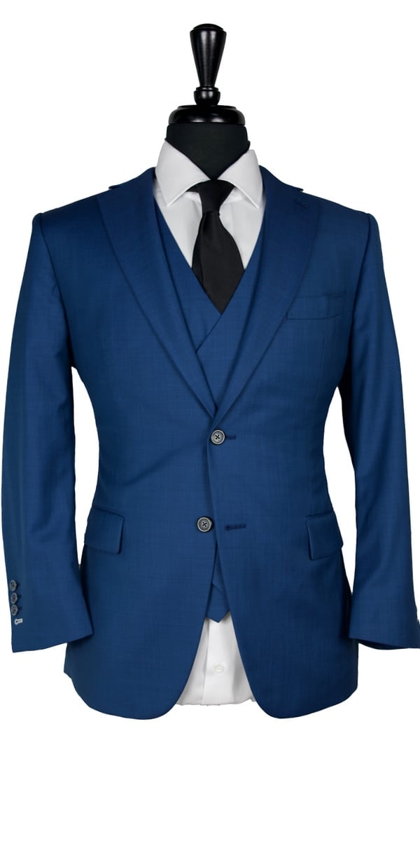 Blue Sharkskin Wool Suit Blue Sharkskin Wool Suit