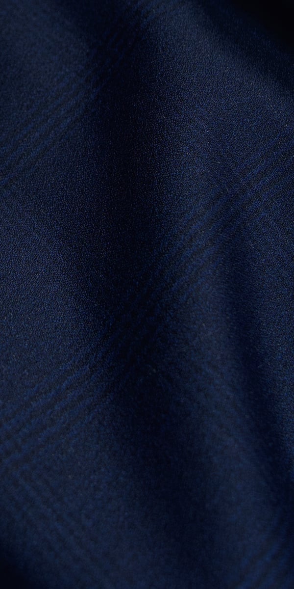 Blue Melange Windowpane Wool Suit Blue Melange Windowpane Wool Suit