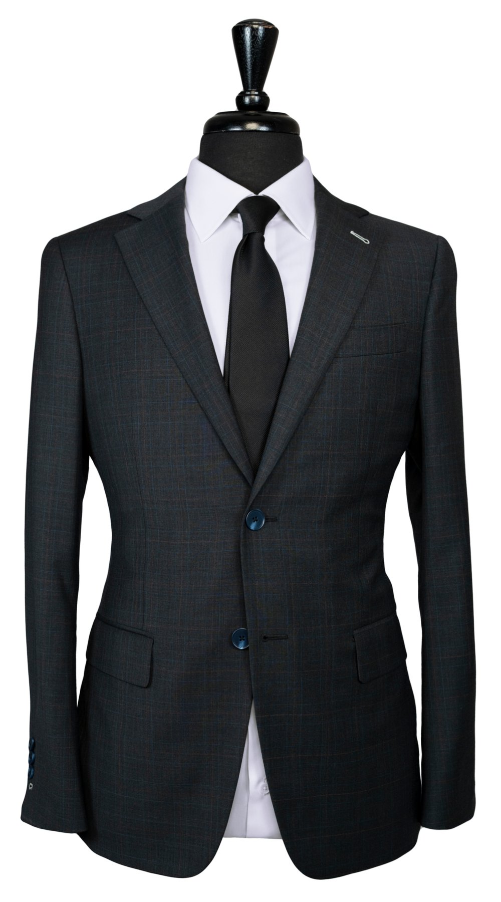 Grey Dual Overchecks Wool Suit Grey Dual Overchecks Wool Suit