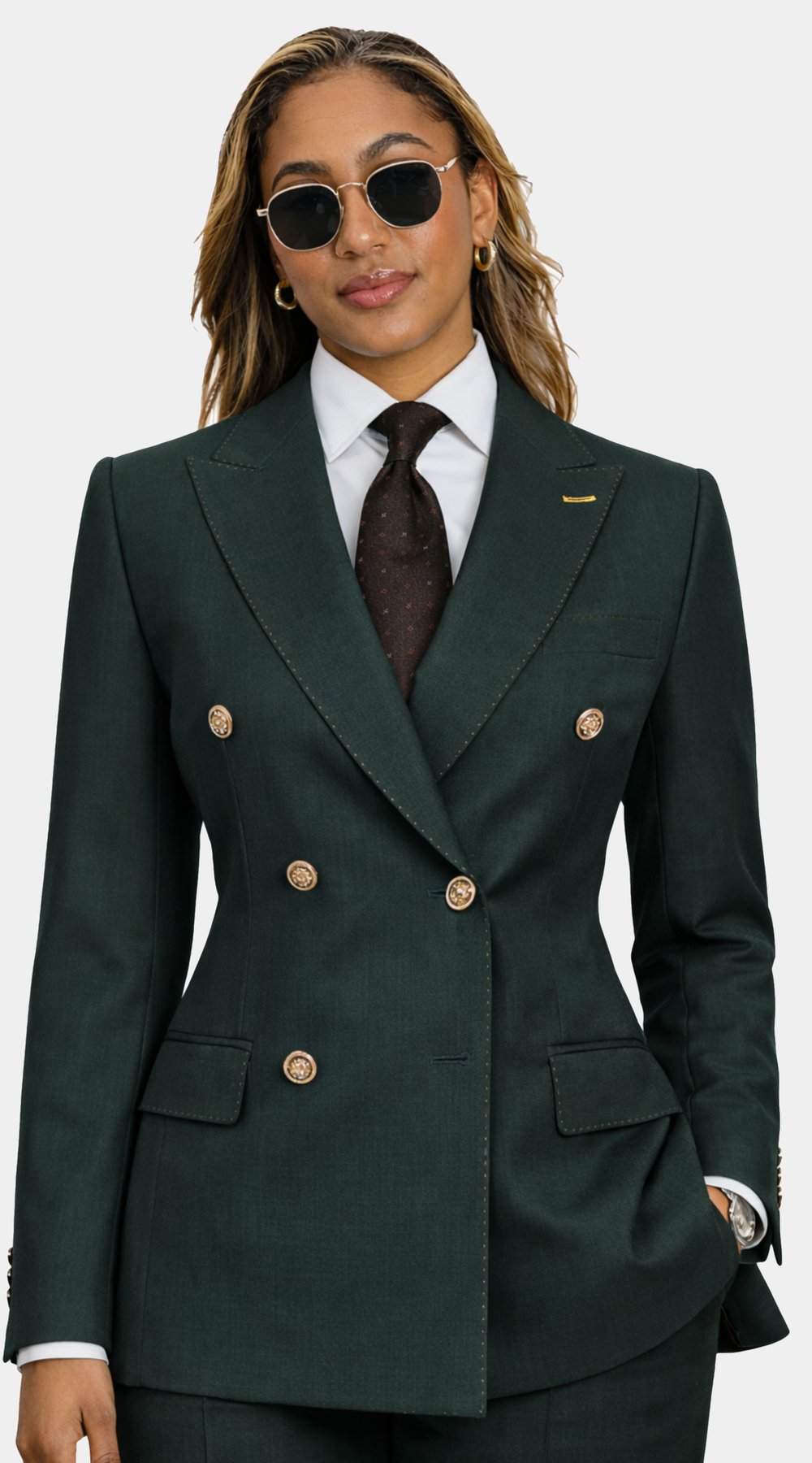 Hunter Green Double-Breasted Suit