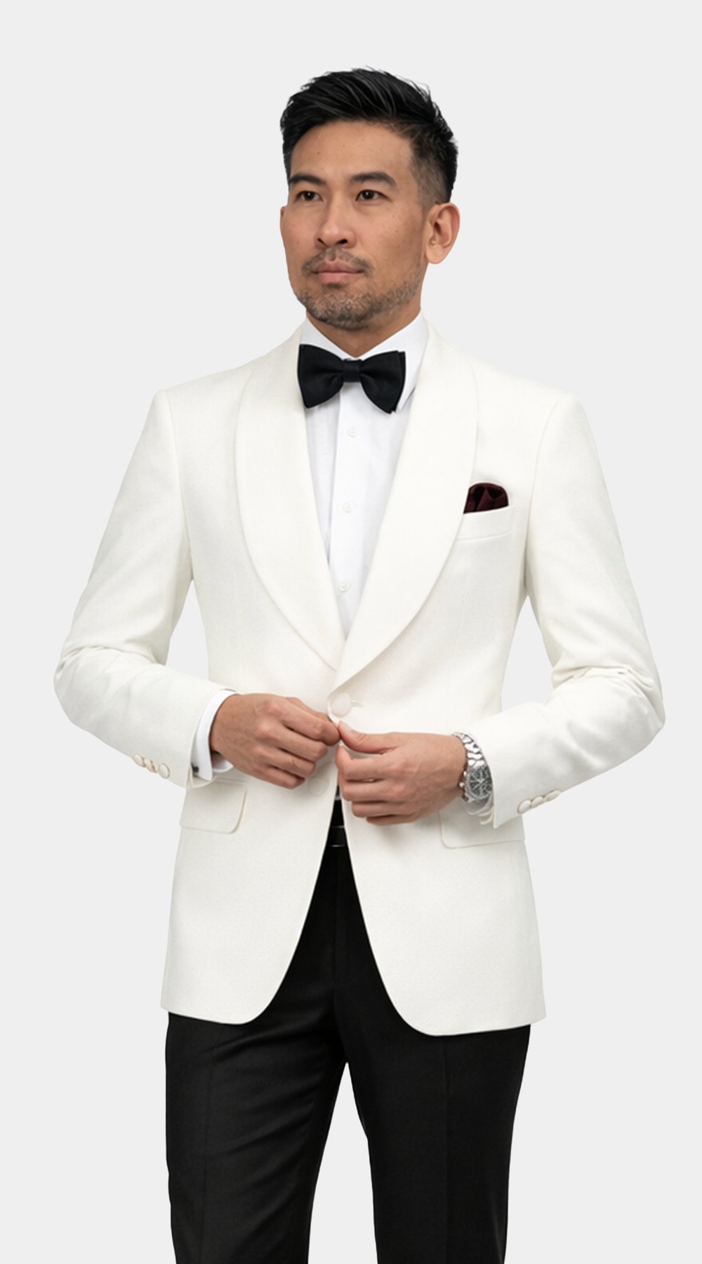 Complet Laine Ivoire Col Châle