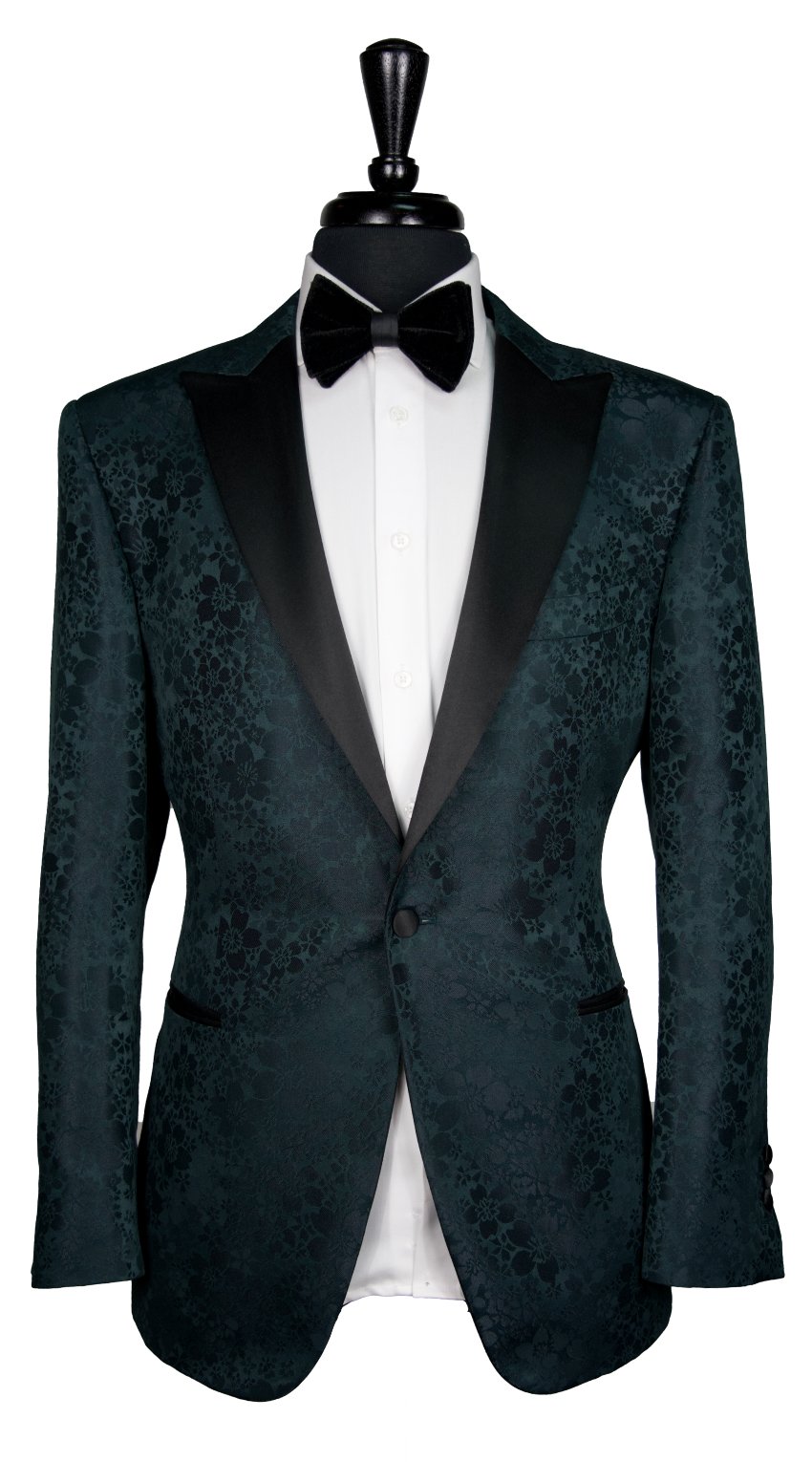 Green Floral Jacquard Tuxedo Green Floral Jacquard Tuxedo