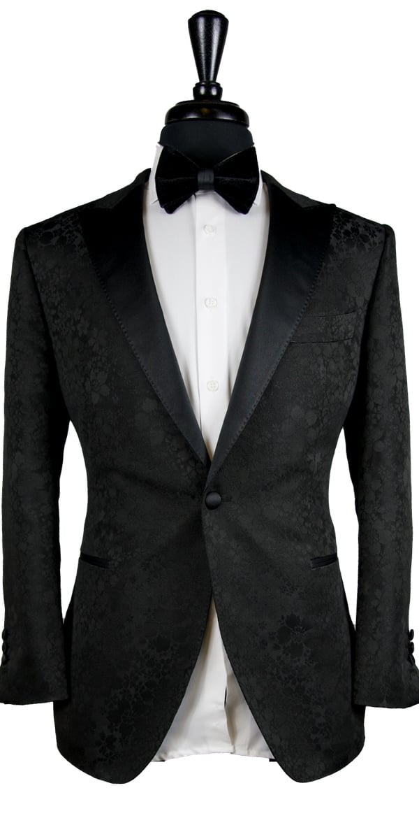 Black Floral Jacquard Tuxedo Black Floral Jacquard Tuxedo