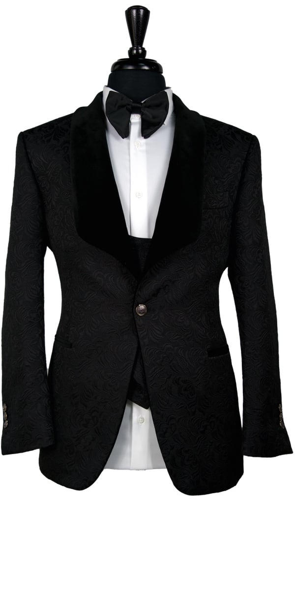 Black Jacquard with Velvet Tuxedo Black Jacquard with Velvet Tuxedo