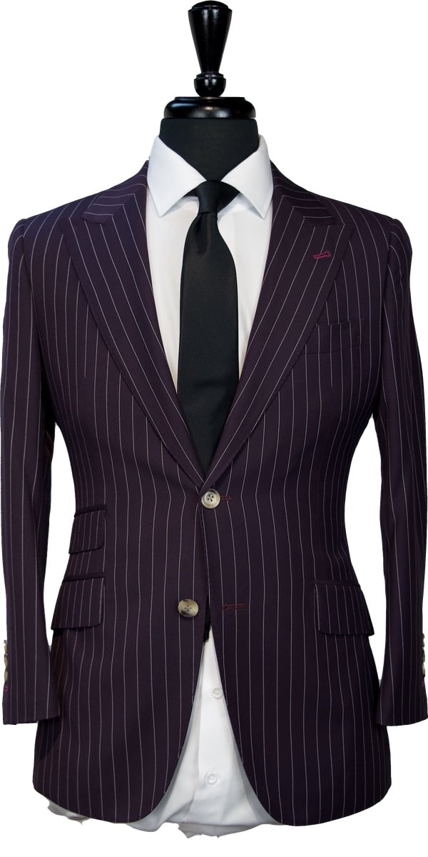 Purple Striped Wool Suit Purple Striped Wool Suit