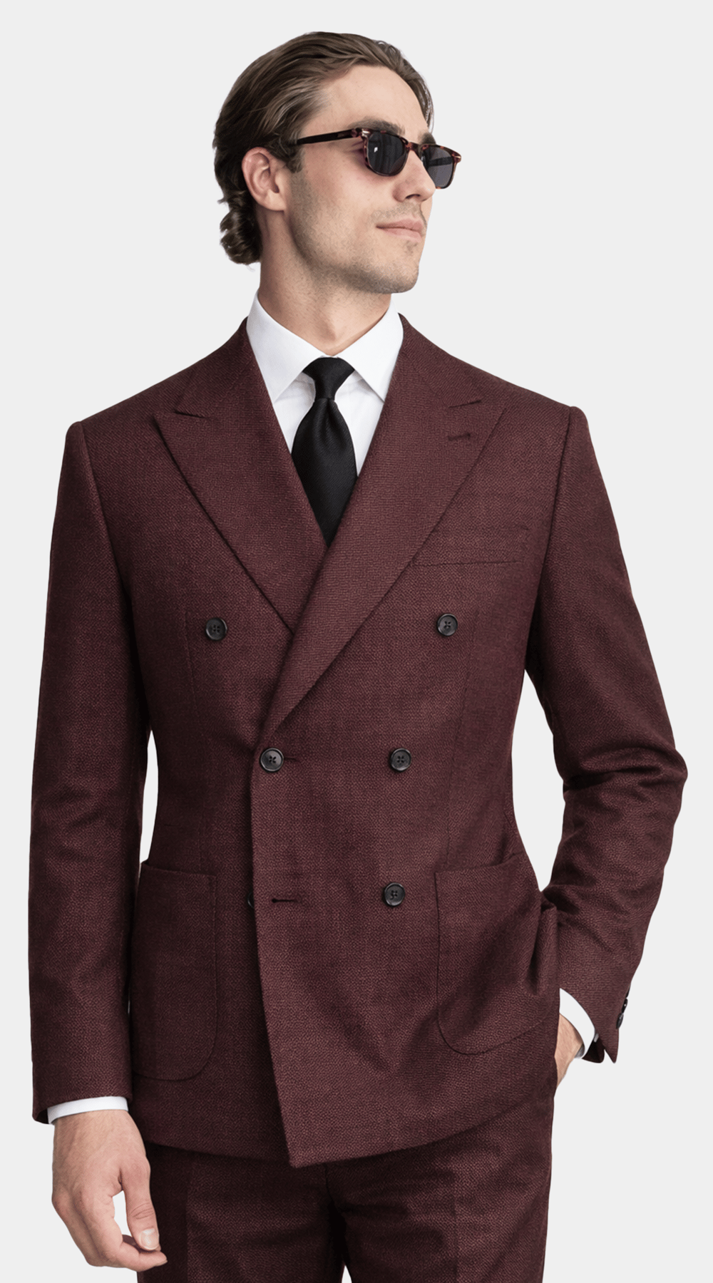 Mahogany Double-Breasted Wool Suit