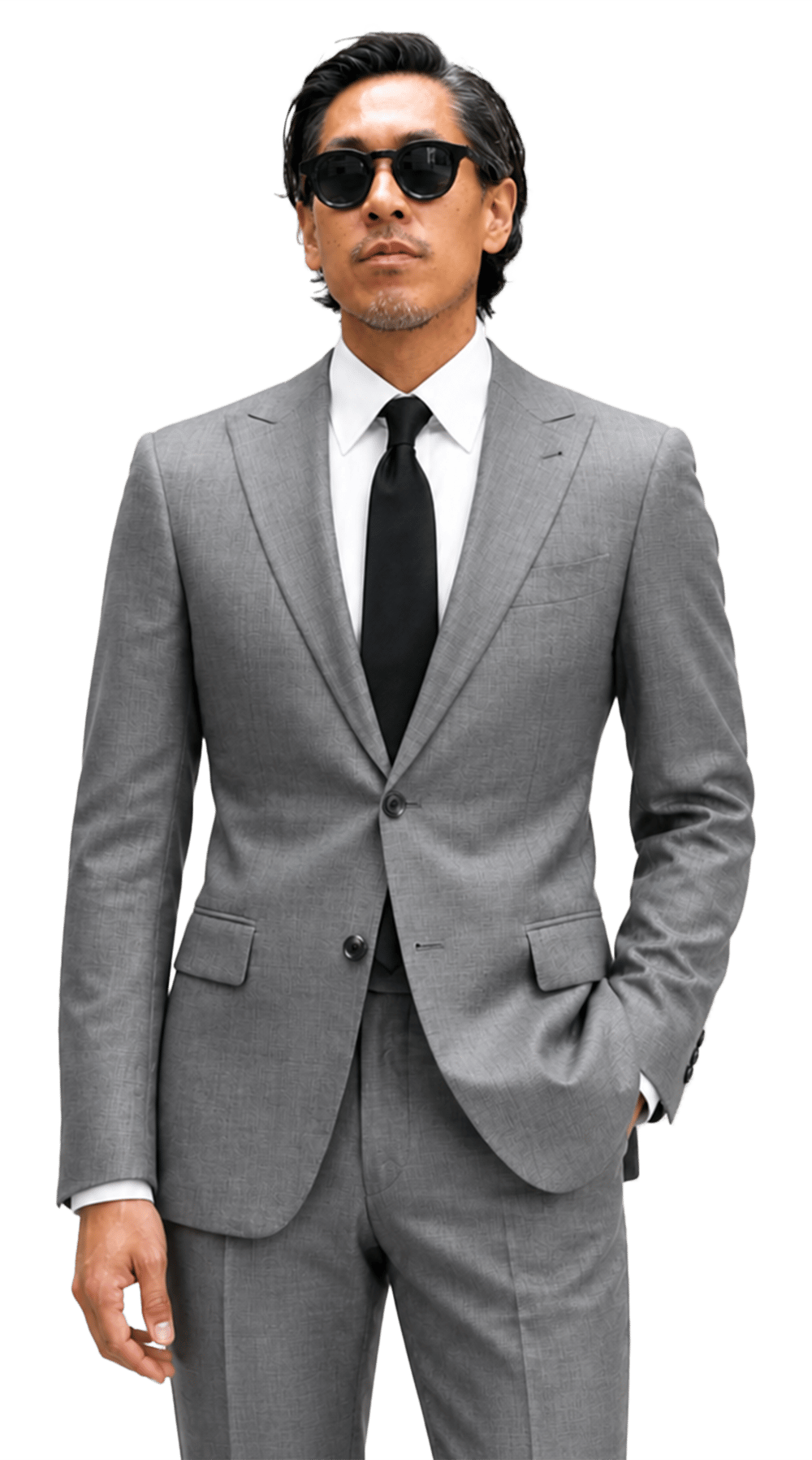 Metallic Gray Plain Weave Suit