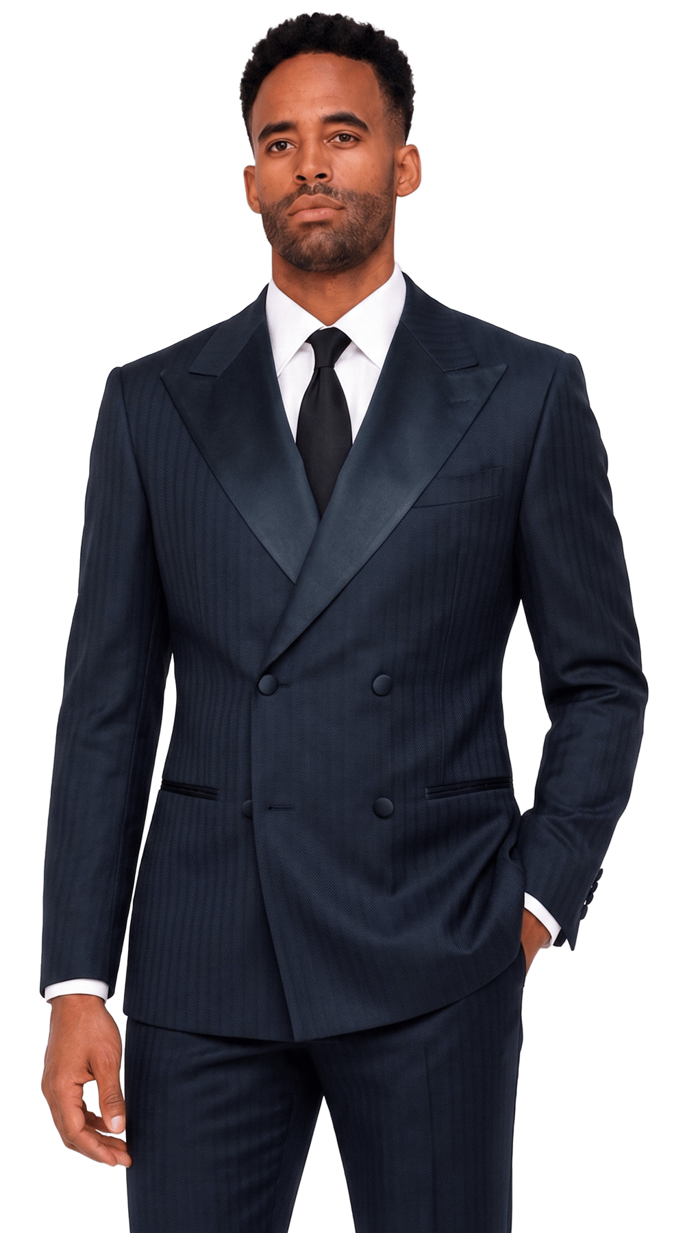 Midnight Navy Double-Breasted Tuxedo