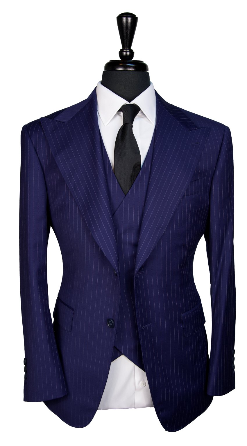 Royal Blue Pinstripe Wool Suit Royal Blue Pinstripe Wool Suit