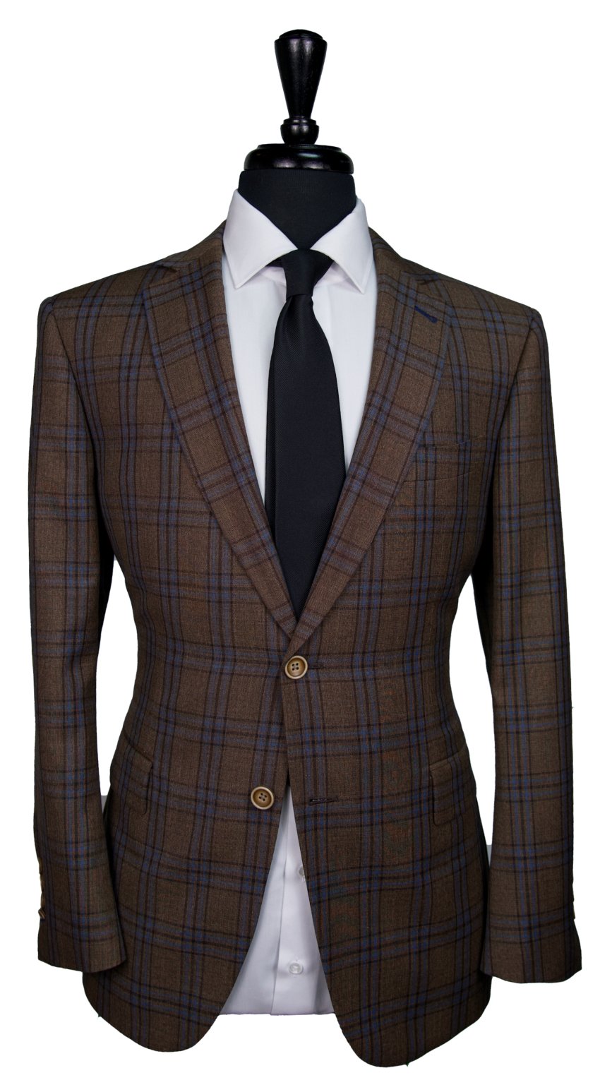 Coffee Check Wool Suit Coffee Check Wool Suit