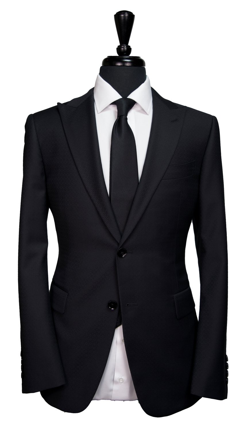 Black Circular Texture Suit Black Circular Texture Suit