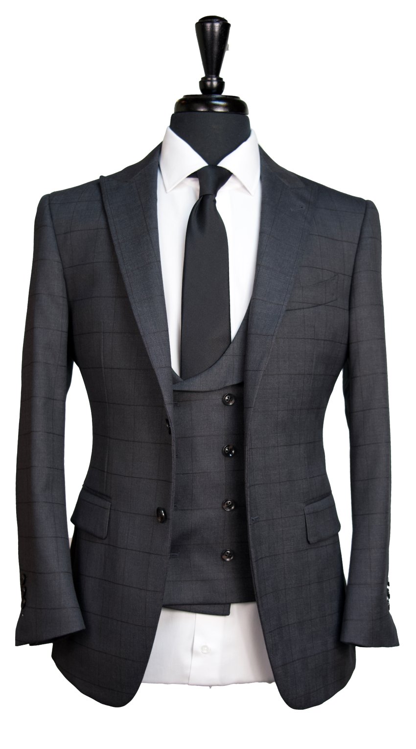 Charcoal Prince of Wales Check Suit Charcoal Prince of Wales Check Suit