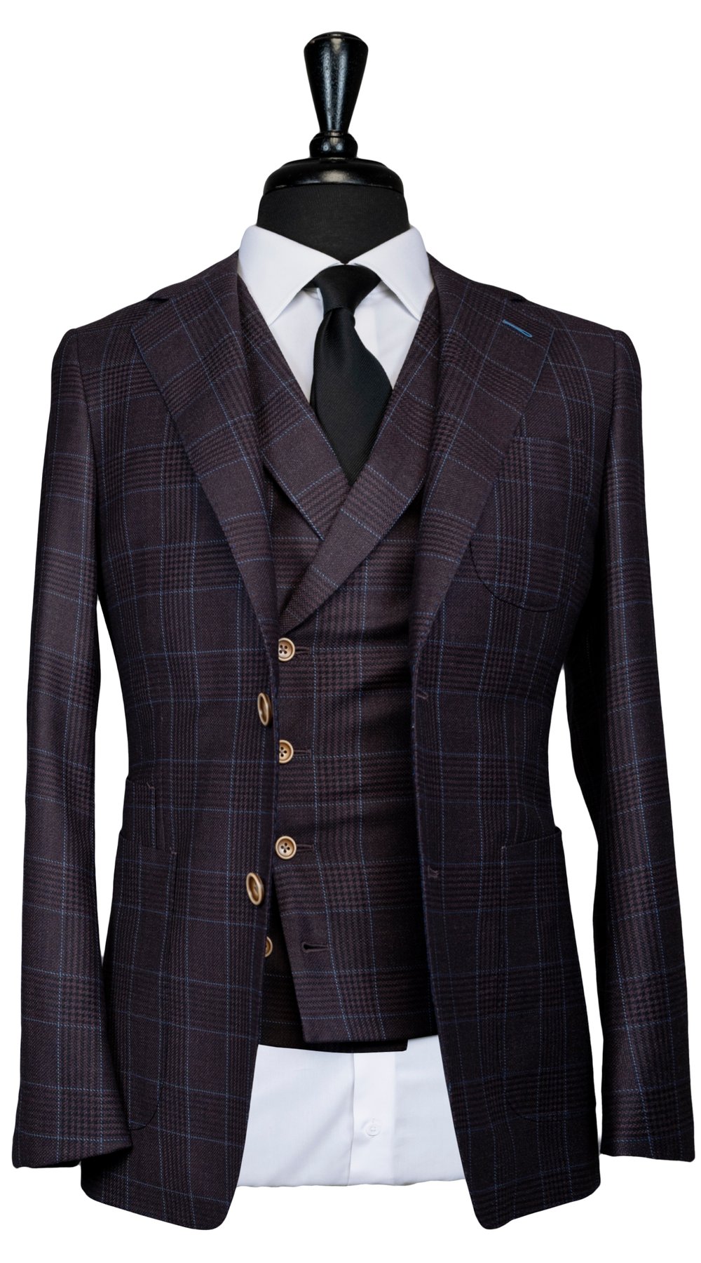Purple Plaid Blue Overcheck Suit Purple Plaid Blue Overcheck Suit