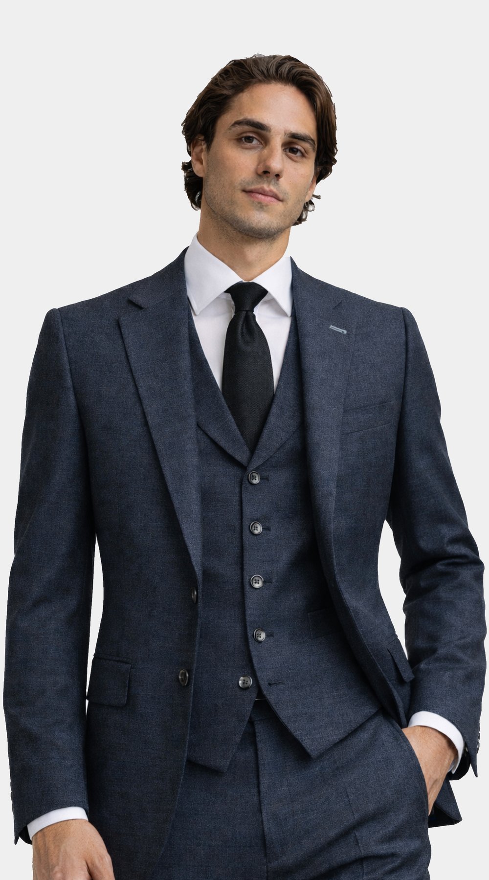 Complet Laine Bleu Nocturne