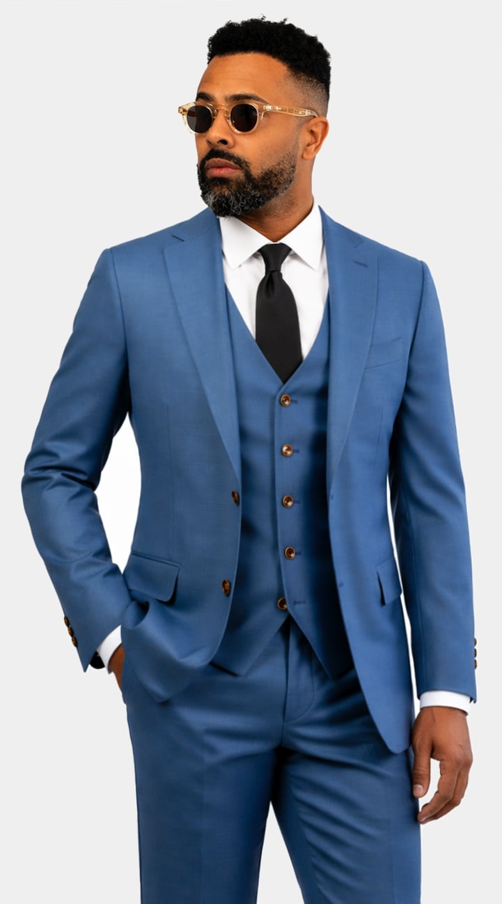 Ocean Blue Three-Piece Suit