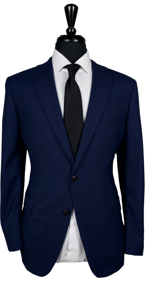 Blue Houndstooth Comfort Wool Suit Blue Houndstooth Comfort Wool Suit