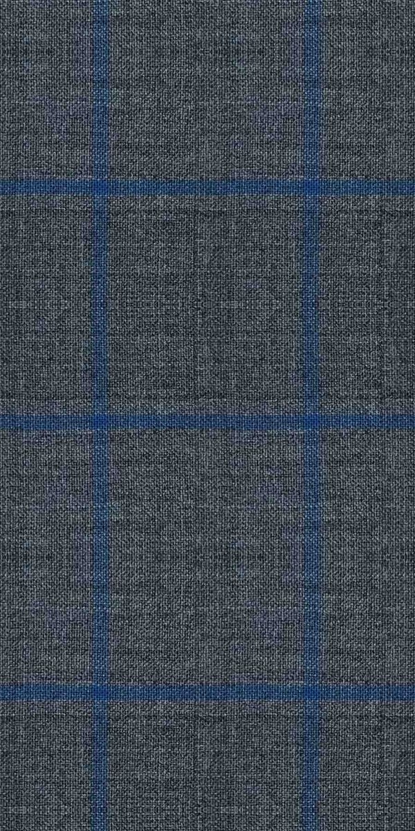 Grey with Blue Windowpane Comfort Suit Grey with Blue Windowpane Comfort Suit