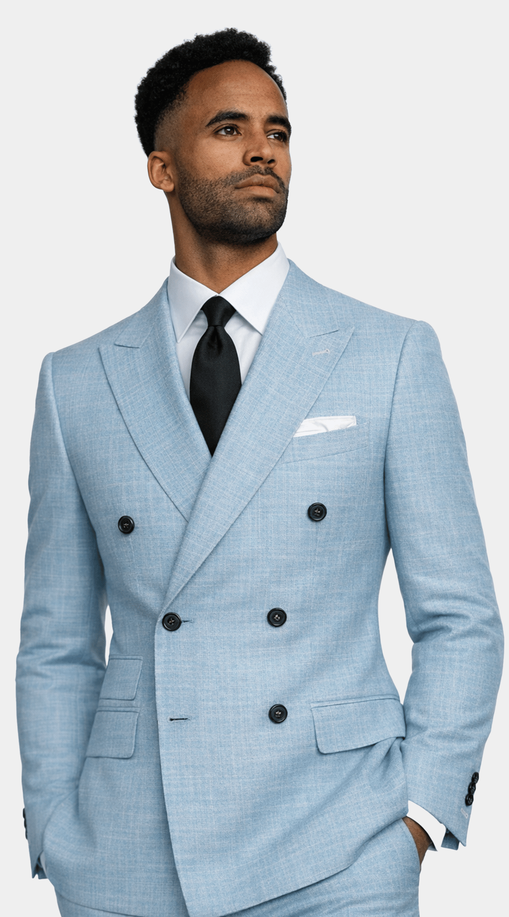 Pastel Blue Double-Breasted Suit