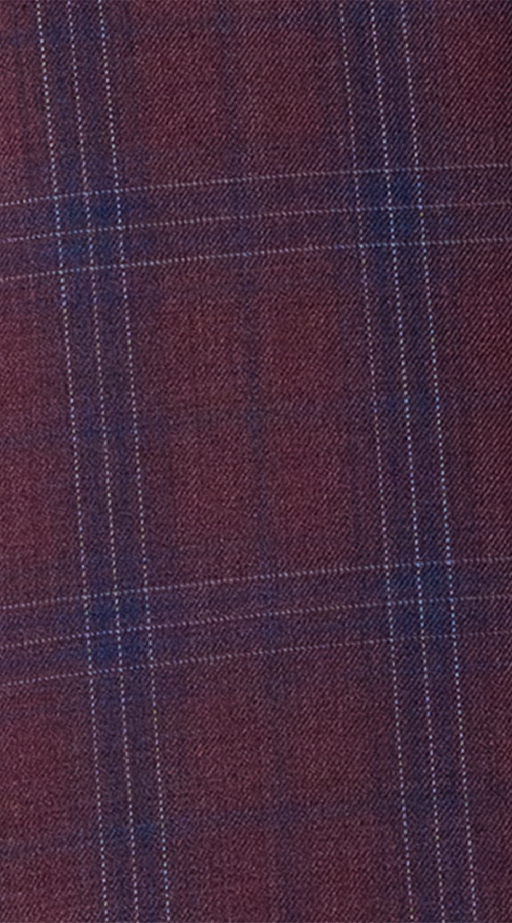 Plum Navy Plaid Three-Piece Suit