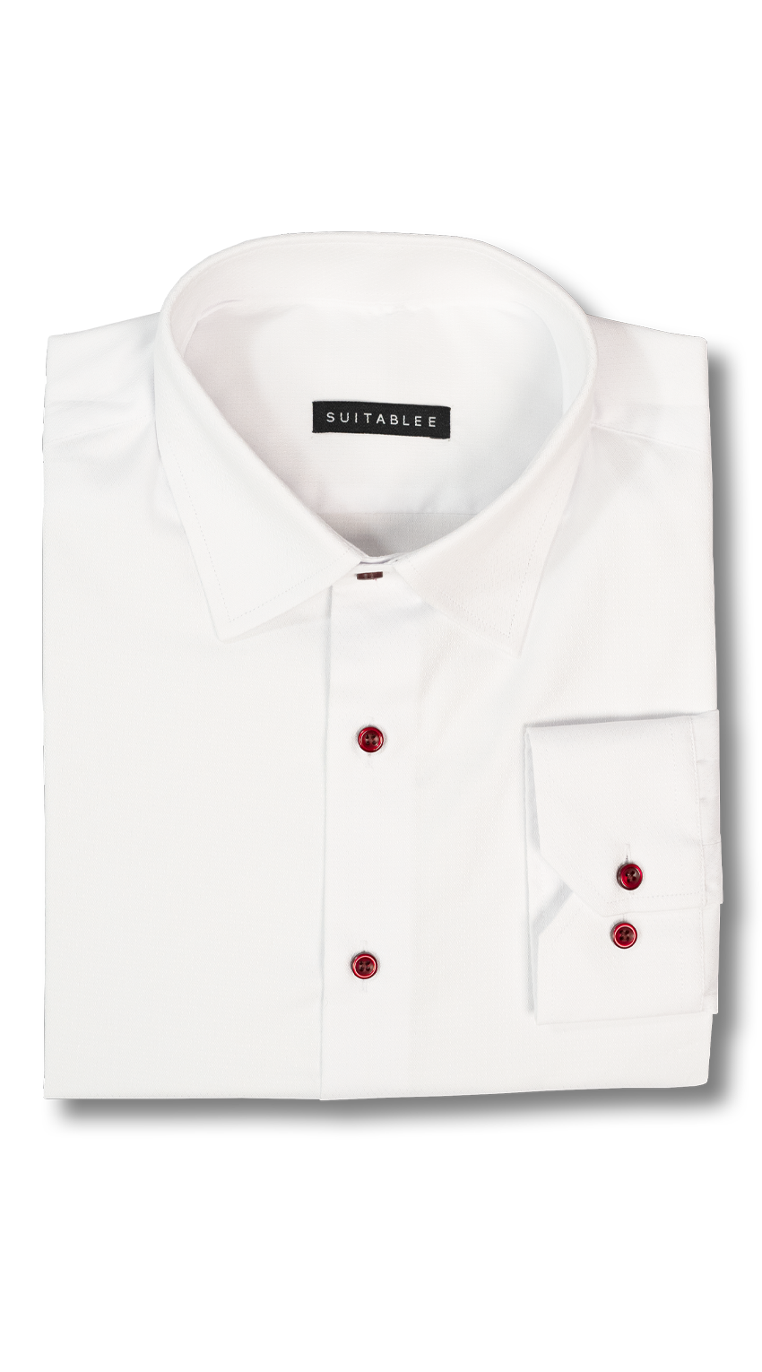 White Dobby Dress Shirt