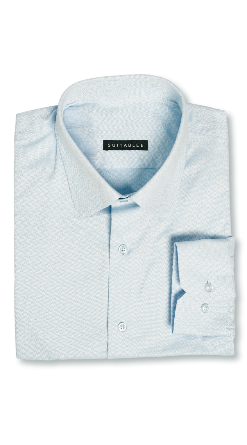 Herringbone Blue Dress Shirt