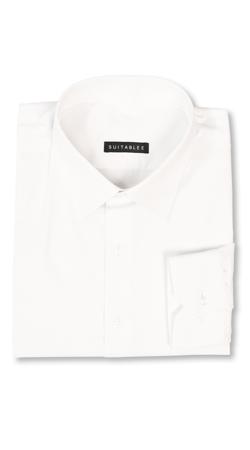 White Pique Dress Shirt