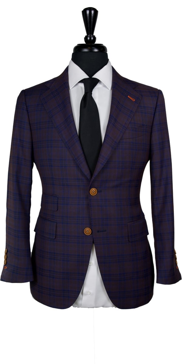 Plum Checkered Wool Suit Plum Checkered Wool Suit