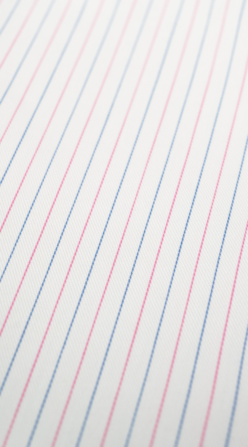 White with Blue Pink Stripe Dress Shirt