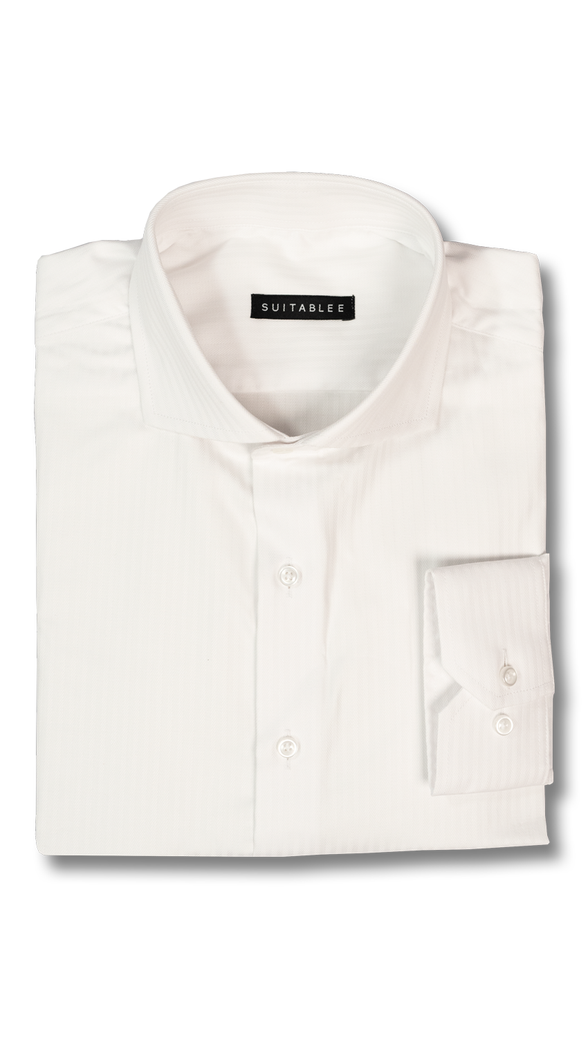 Chemise Habillée Blanche Chevrons